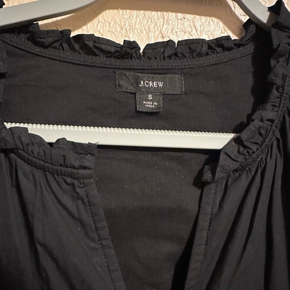 J. Crew Black Ruffle Neck Tiered Popover Dress Size Small - Picture 5 of 11